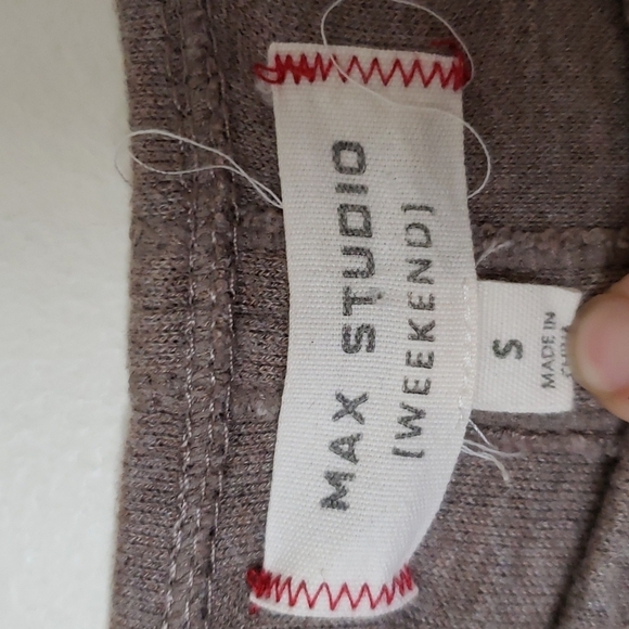 Max Studio weekend neutral color fleece lined sweatshirt dress, trendy, Sz S - Picture 6 of 9